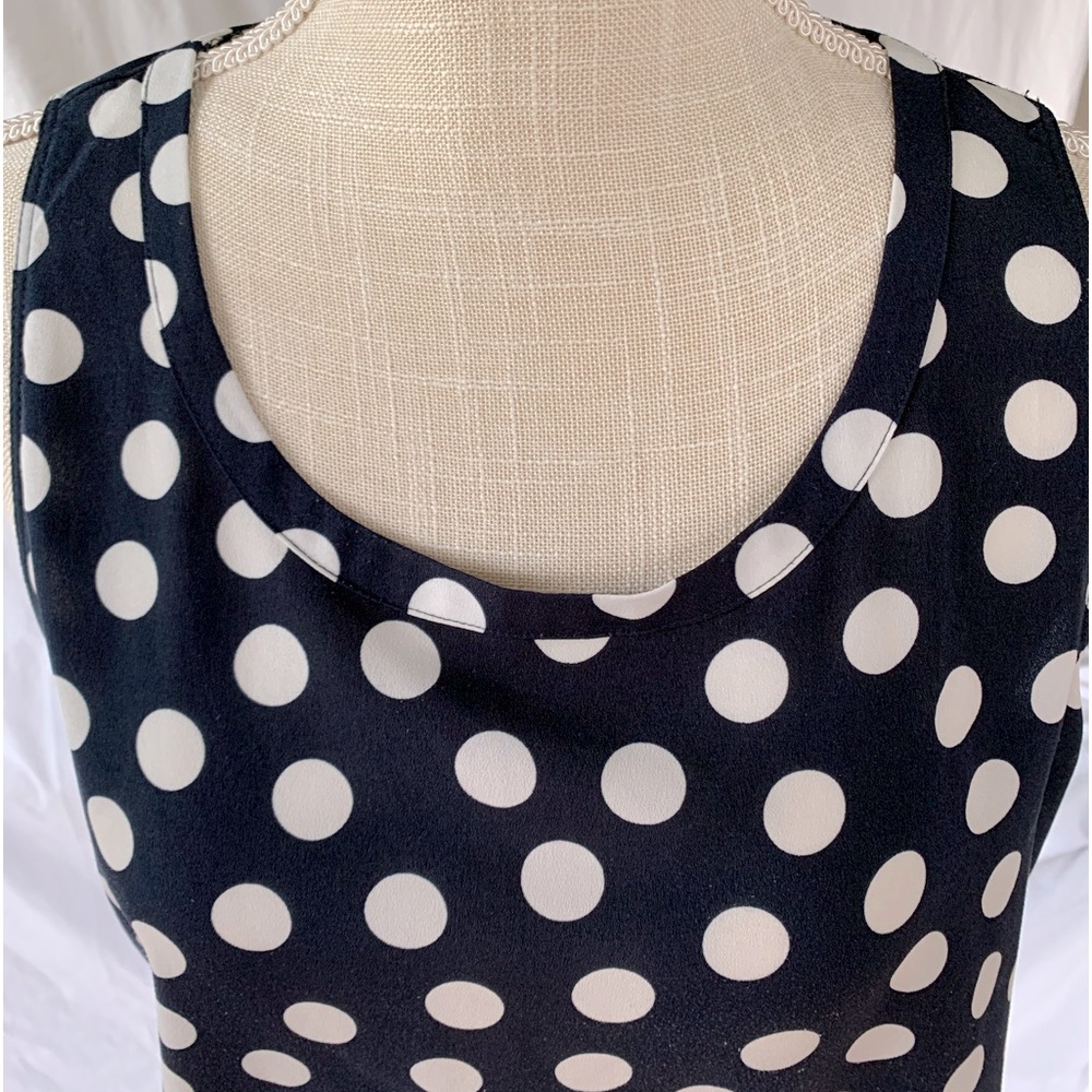 SOLD-Dark Blue Dots Tank Top